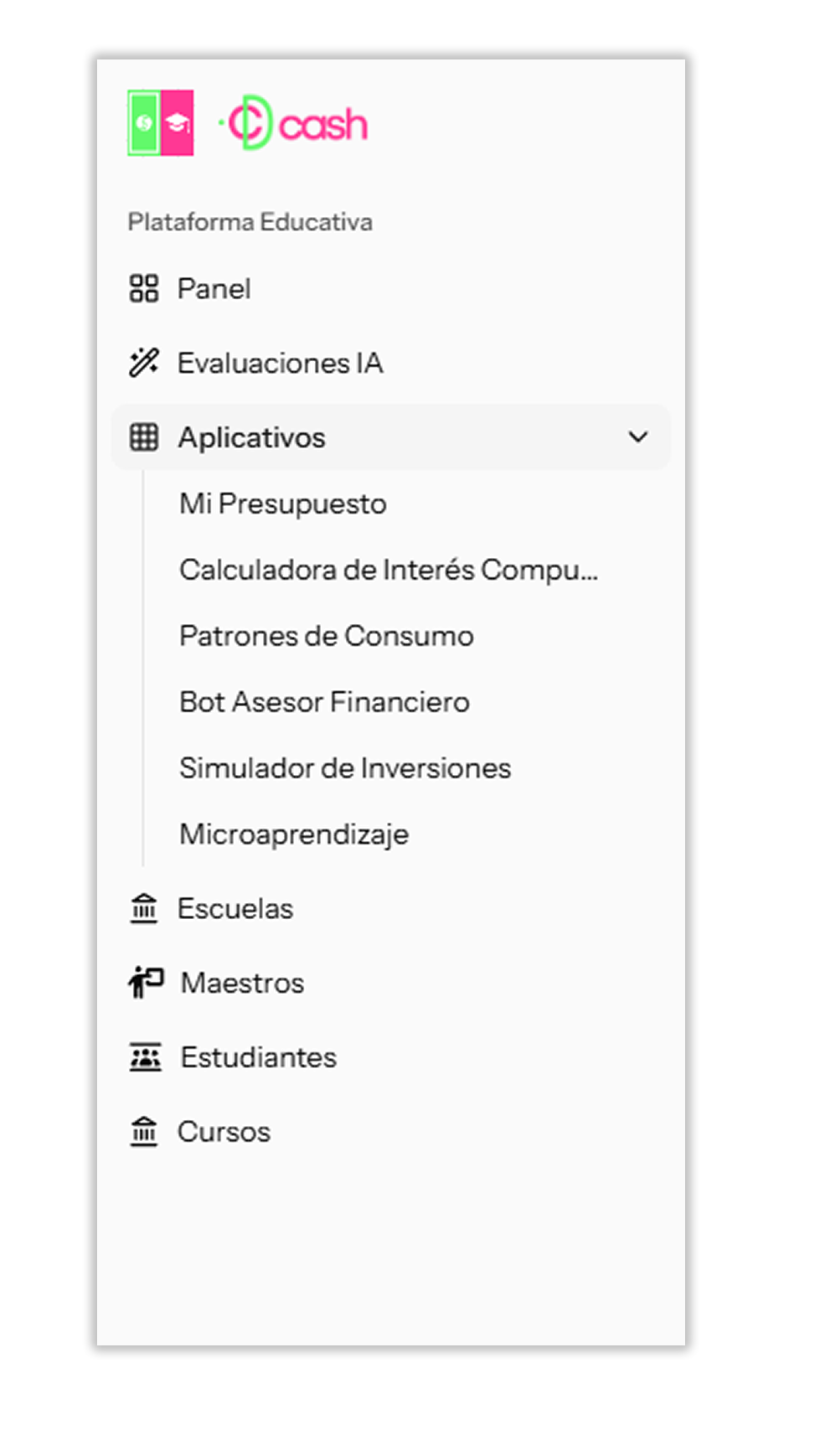 Aplicativos interactivos de CDcash