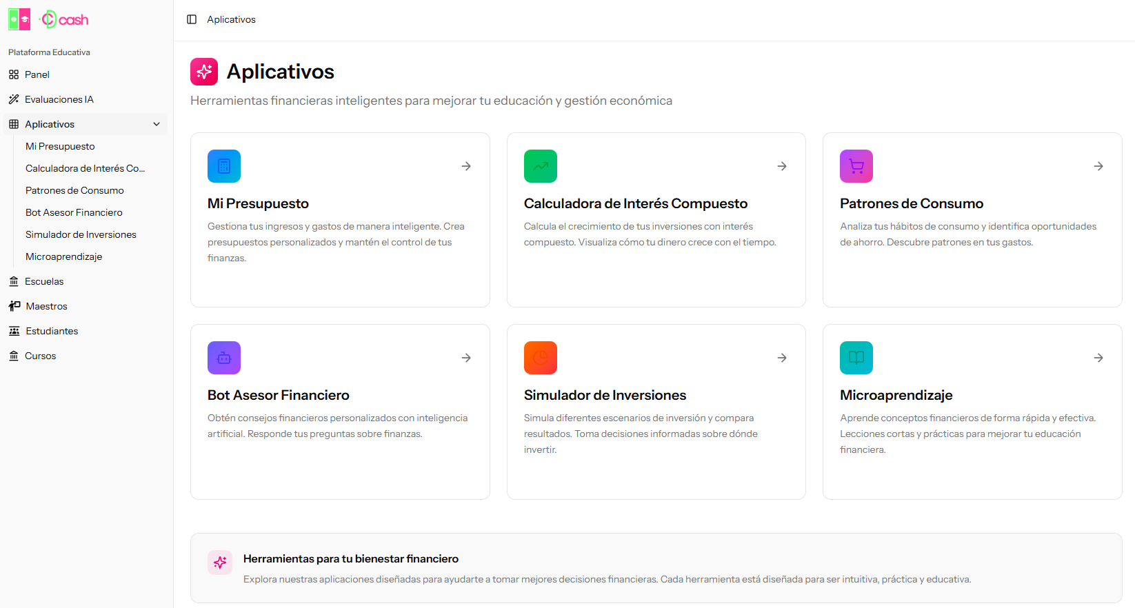 Aplicativos de CDcash